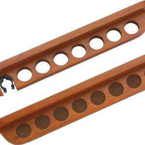 7 Cue Wall Rack w/ Bridge Clip - Honey 7 Cue Wall Rack w/ Bridge Clip - Honey